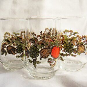 Vintage Dominion Glass Harvest Festival / Fruit Juice Glasses, Set of Four  R222